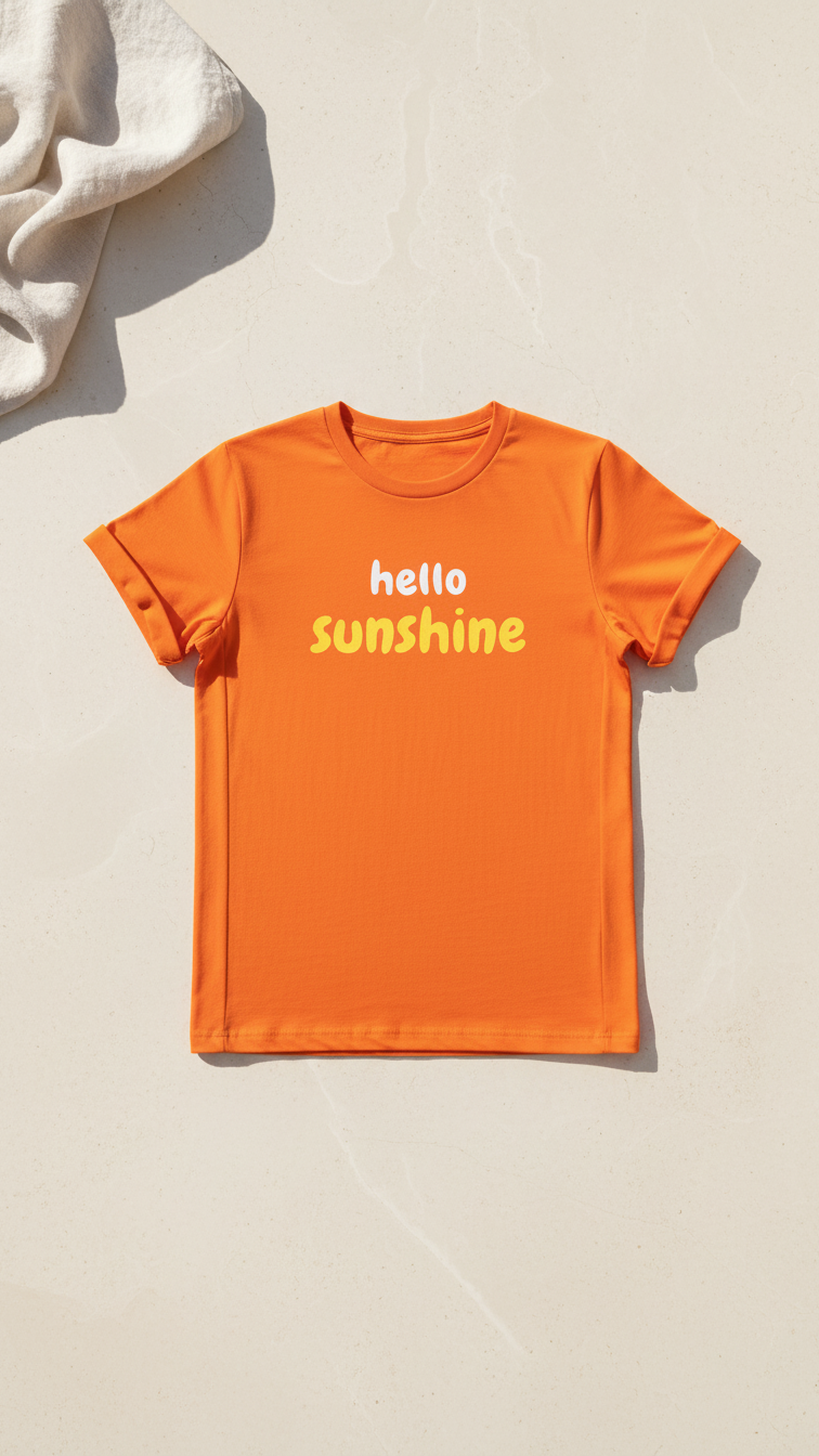 Orange Typography Print T-shirt for Women