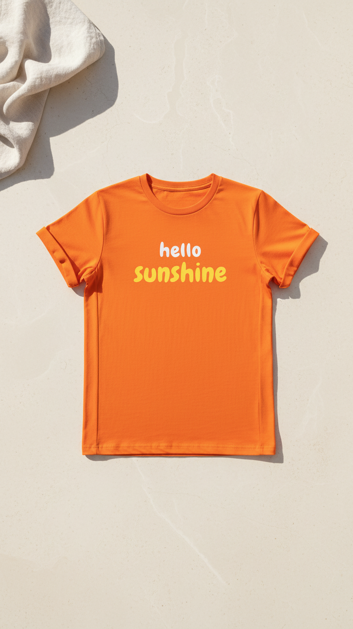 Orange Typography Print T-shirt for Women