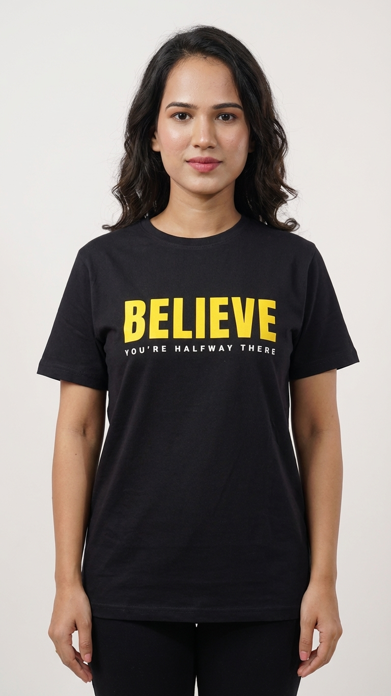 BELIEVE Yoga Tee (100% Cotton)