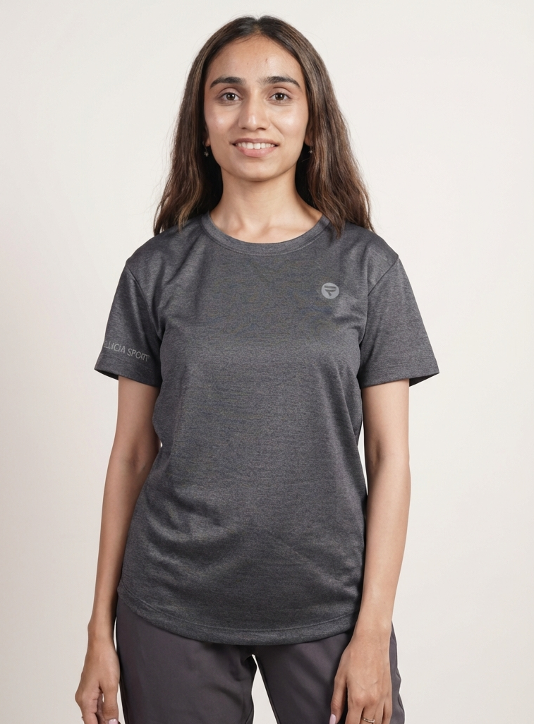 Performance Tshirt for Women (Charcoal Grey)