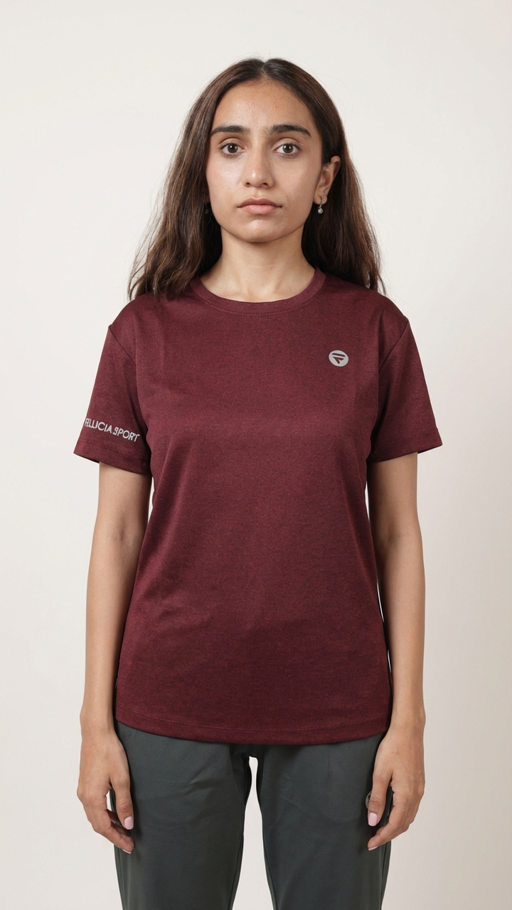 Performance Tshirt for Women (Red Burgundy)