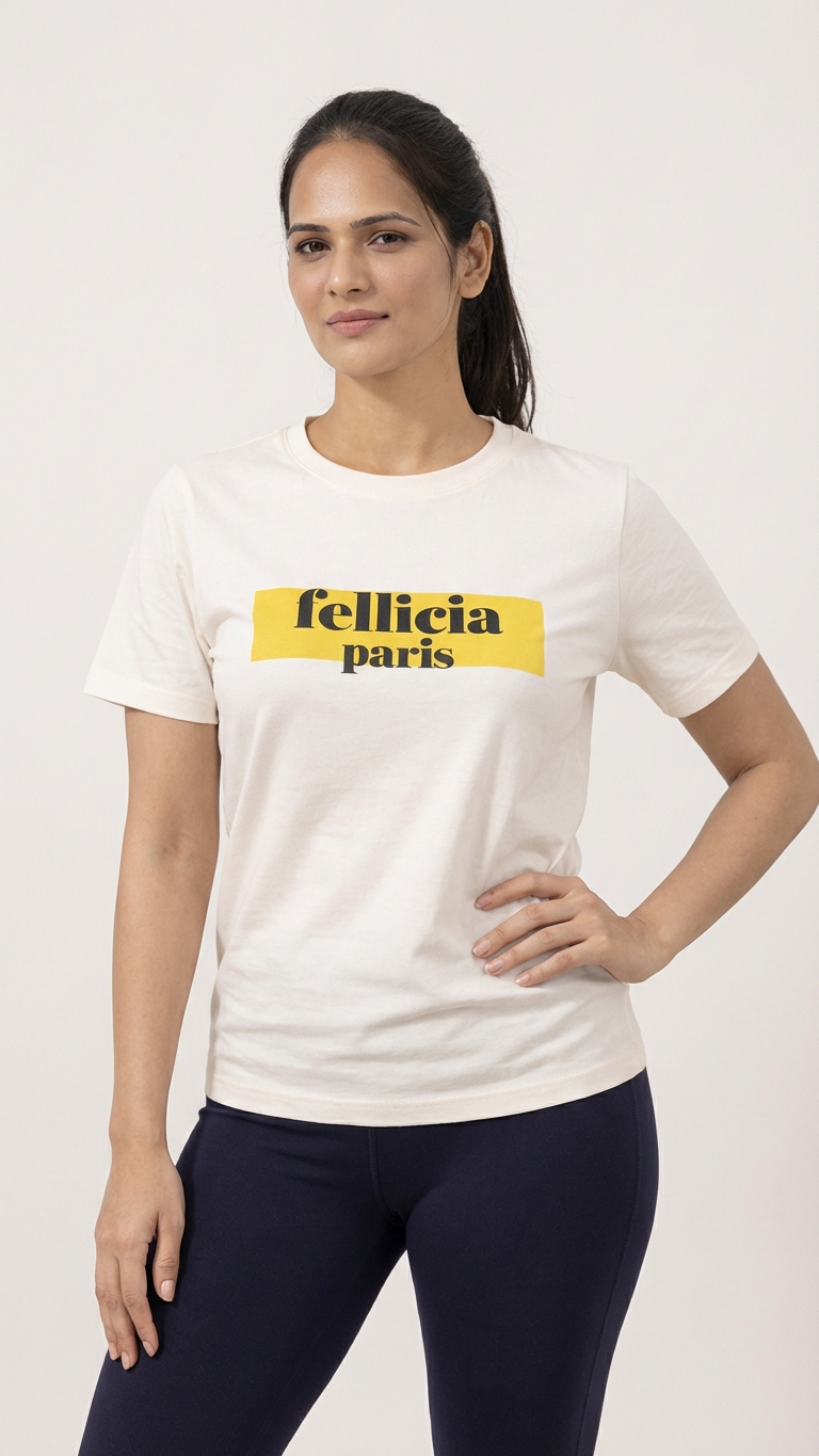 White YOGA Tee for Women - 100% Cotton