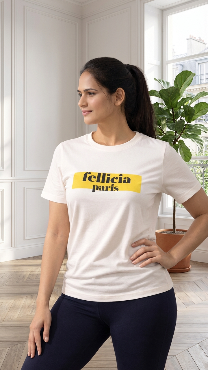 White YOGA Tee for Women - 100% Cotton