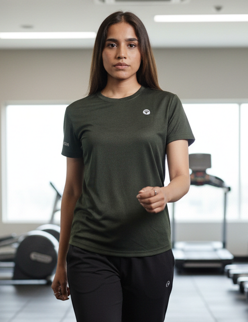 Performance Tshirt for Women (Olive Green)