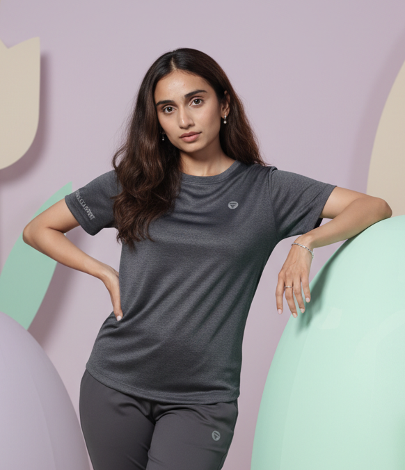 Performance Tshirt for Women (Charcoal Grey)