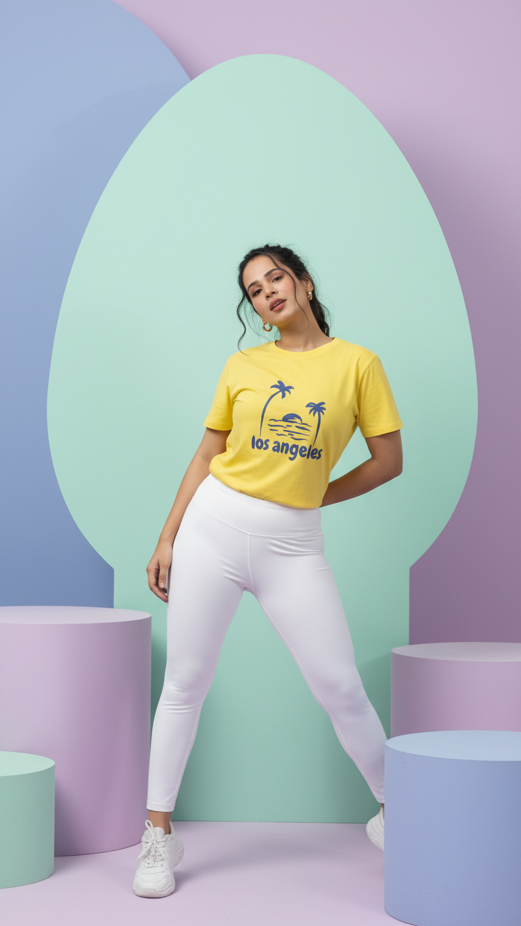 100% cotton YOGA TEE for women