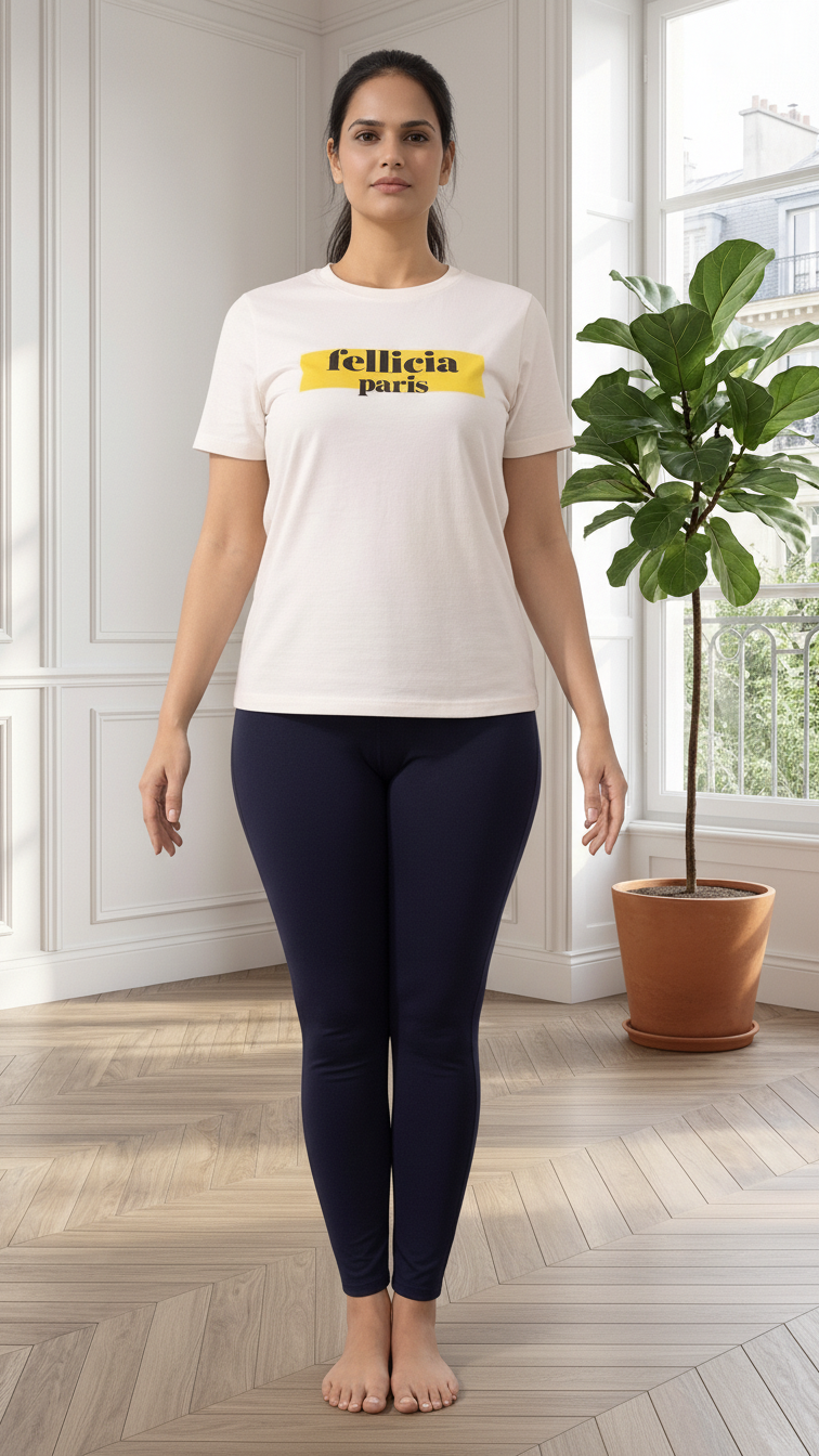 White YOGA Tee for Women - 100% Cotton