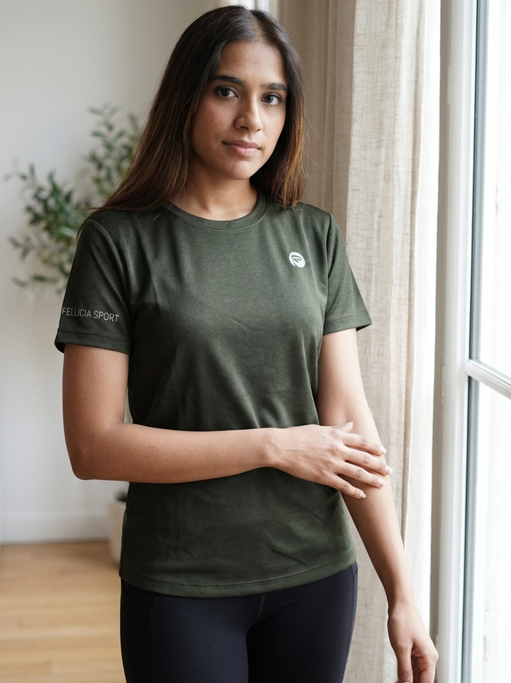Performance Tshirt for Women (Olive Green)