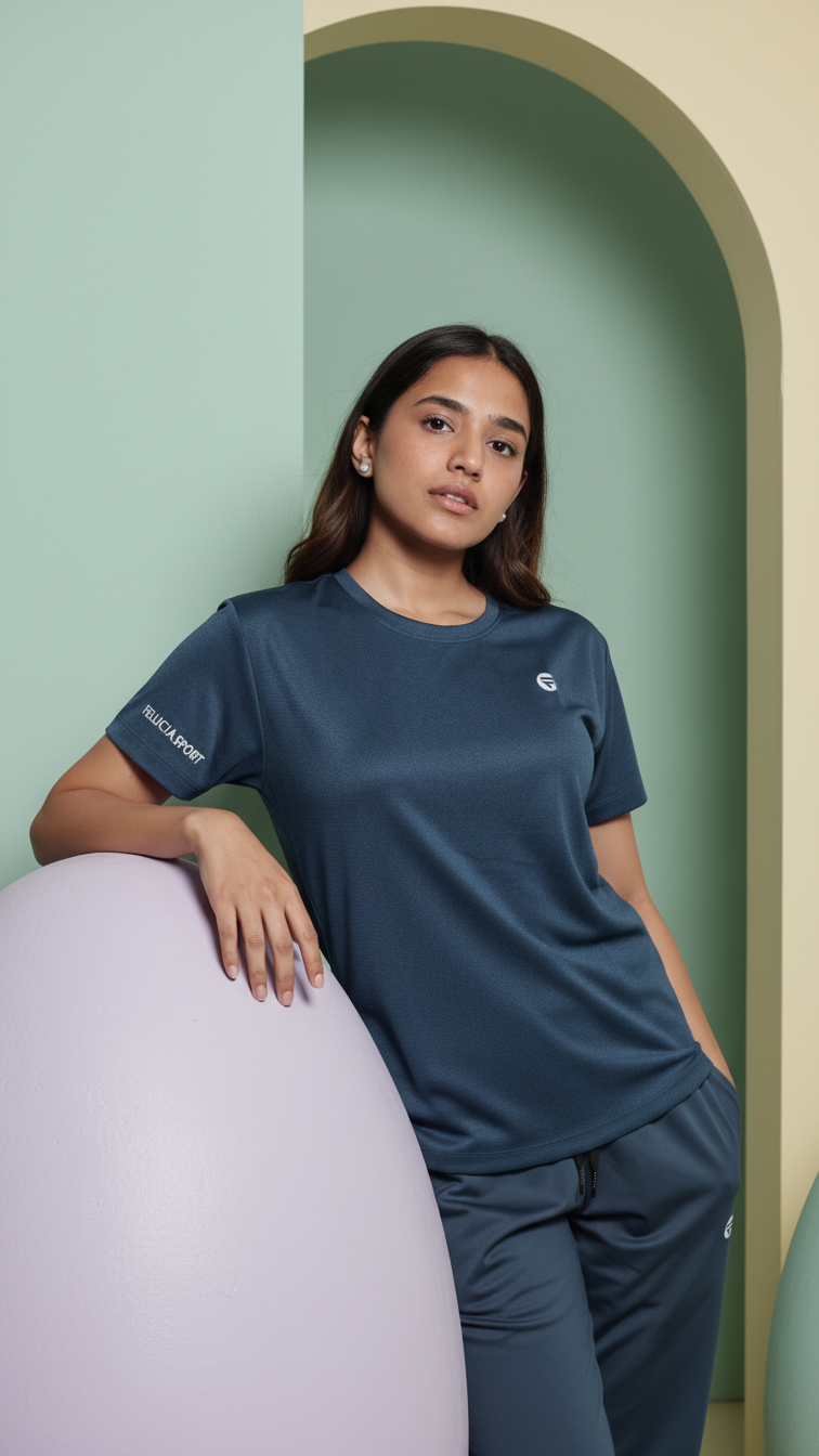 Performance Tshirt for Women (Aqua Blue)