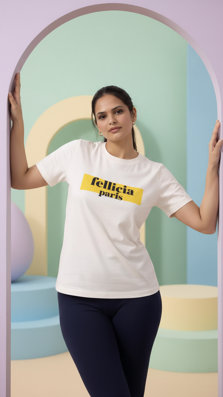 White YOGA Tee for Women - 100% Cotton