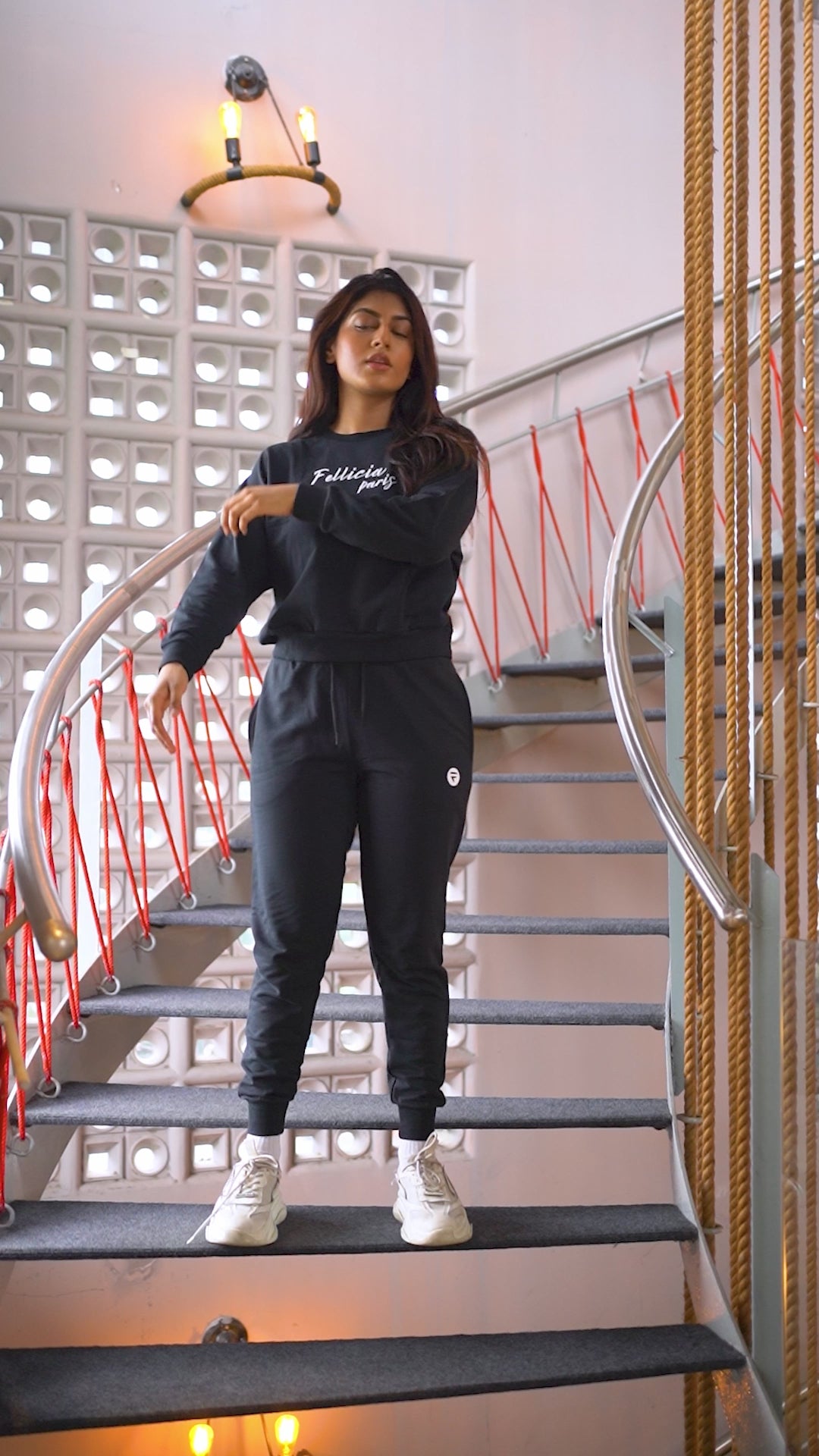 Co-ord Set (Black) Sweatshirt & Joggers for Women