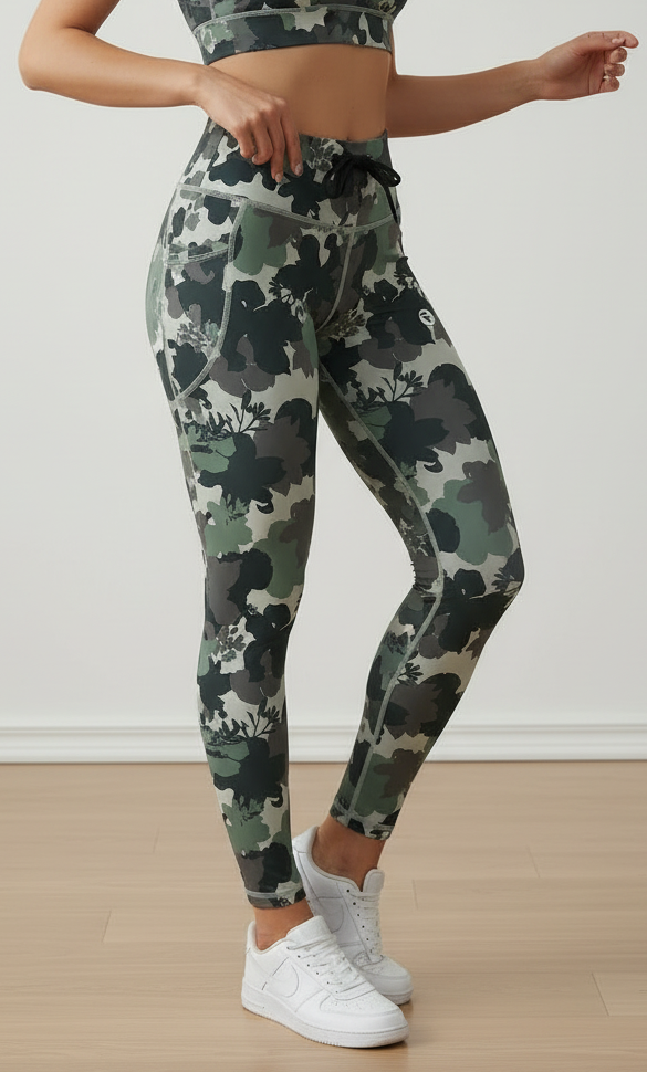Active Tights with Pocket (Tropical Print)
