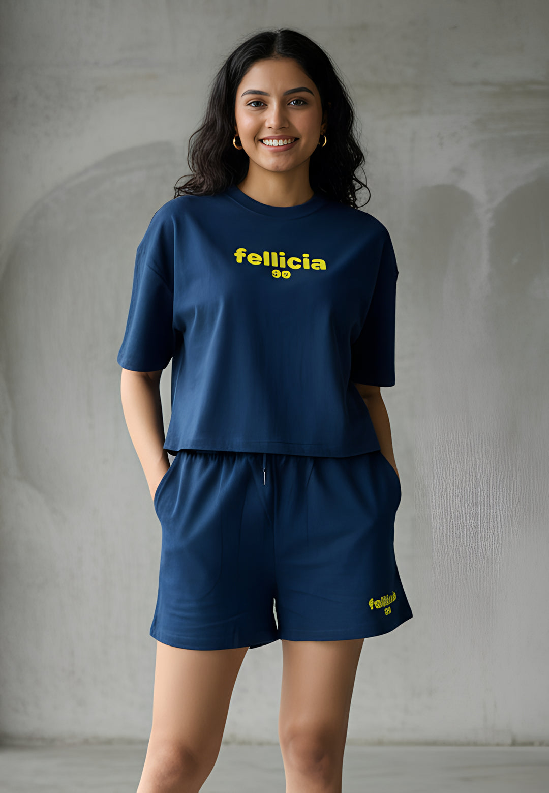 Summer Co-ord Set – Navy Blue