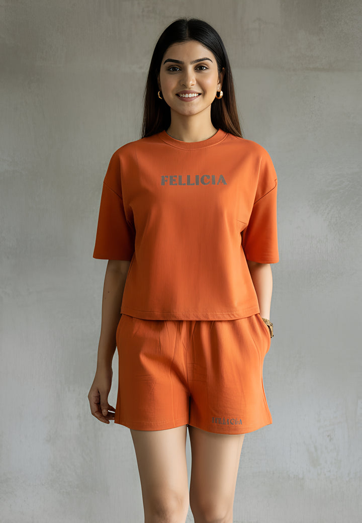 Summer Co-ord Set – Ember Orange