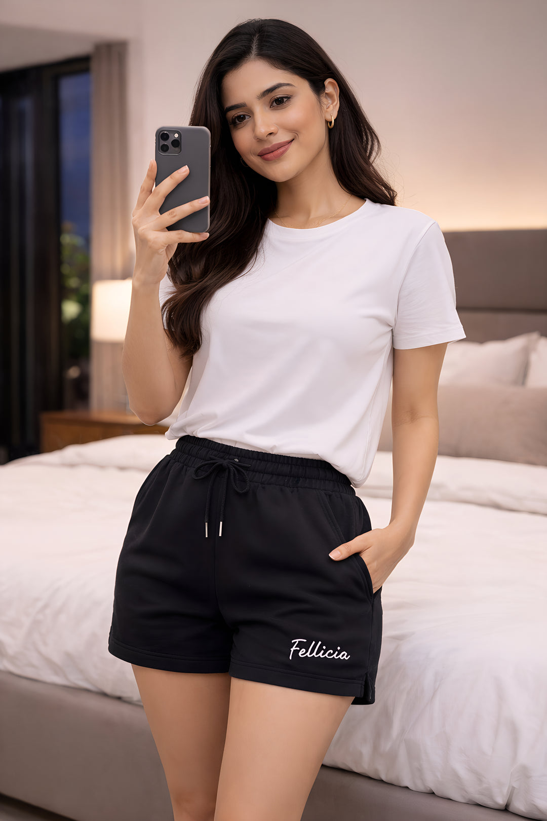 GHAR Shorts – 260 GSM Loop Knit Cotton - BLACK