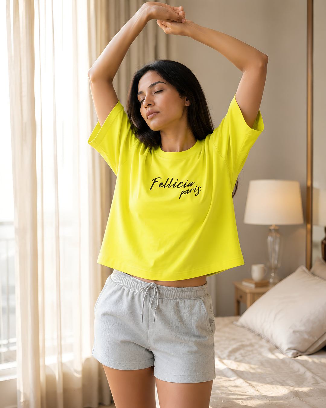 GHAR Tee – 100% Cotton | 260 GSM Loop Knit - NEON YELLOW