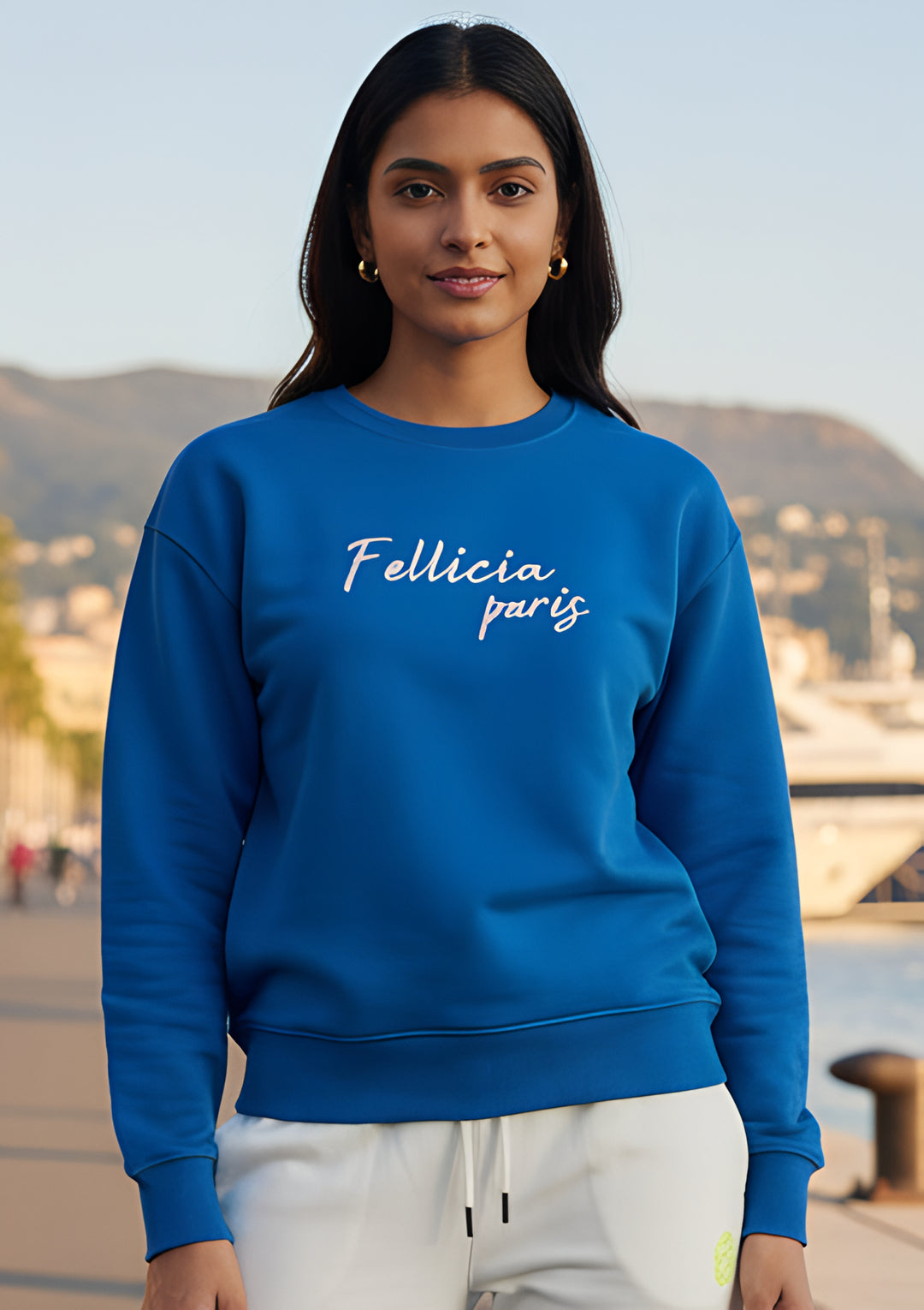 Sweatshirt – 260 GSM Loop Knit Cotton | AZURE BLUE