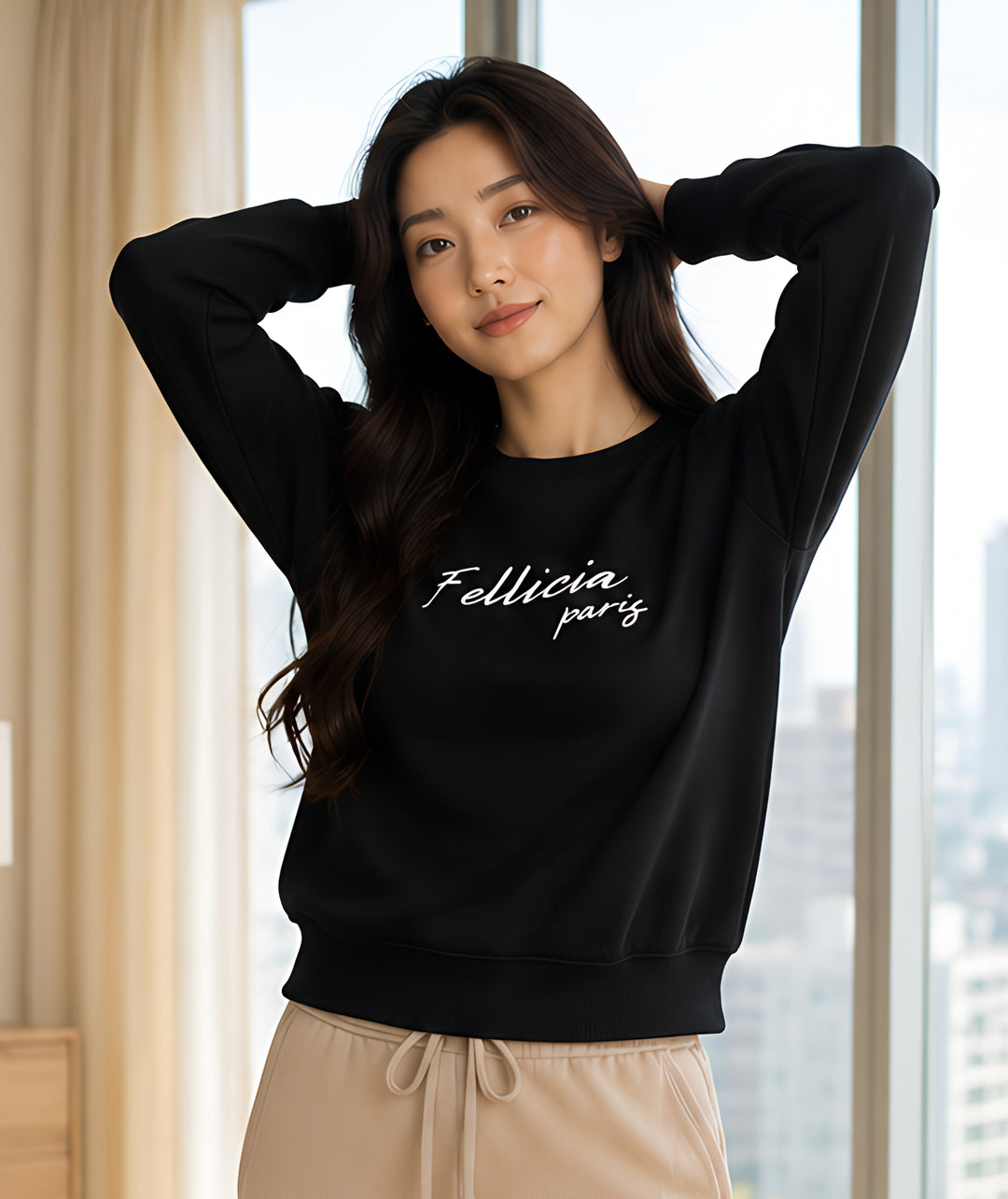 Sweatshirt – 260 GSM Loop Knit Cotton | Black