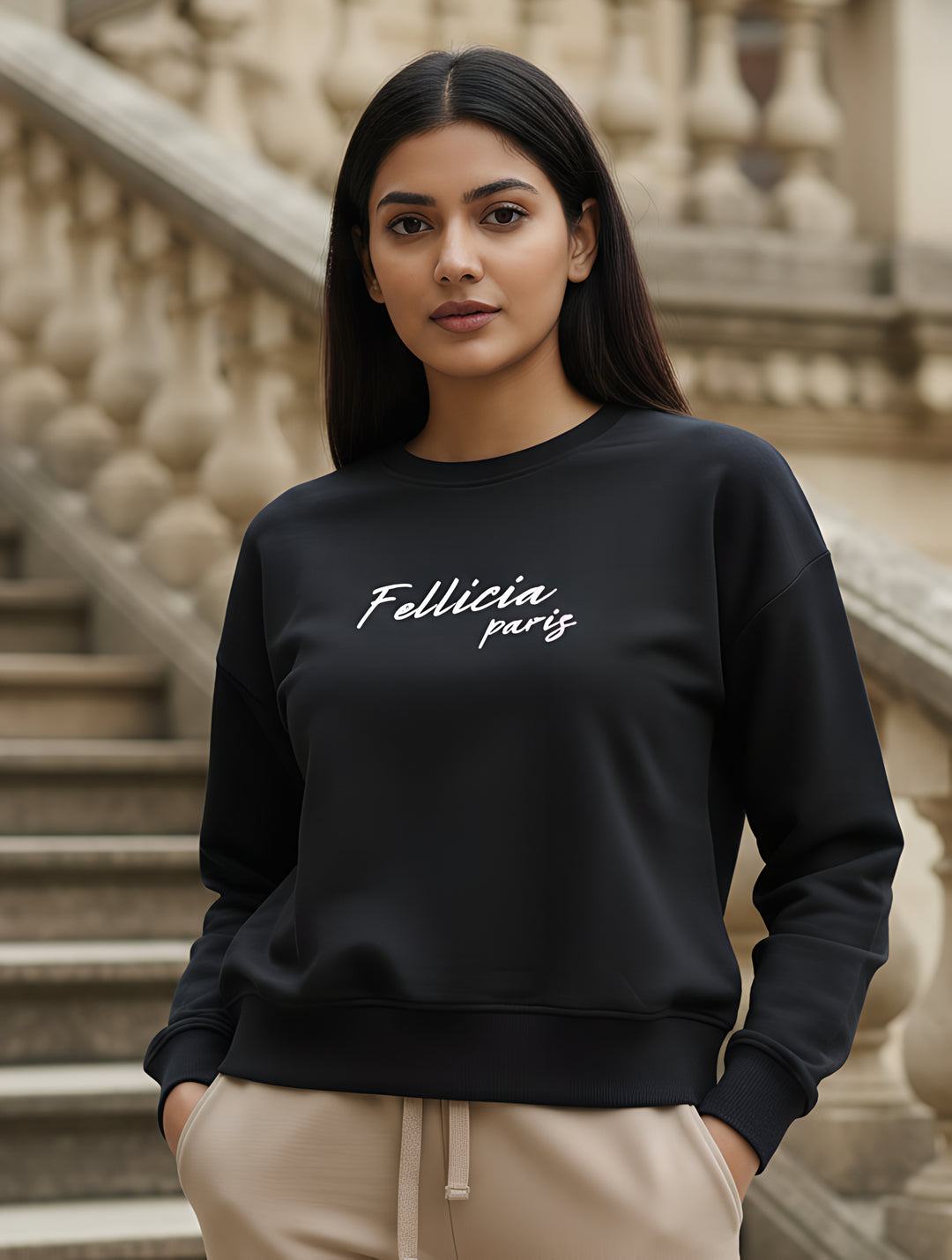Sweatshirt – 260 GSM Loop Knit Cotton | Black