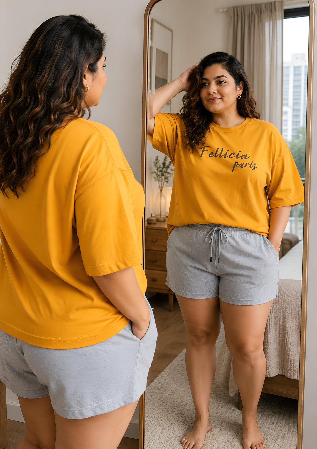 GHAR Tee – 100% Cotton | 260 GSM Loop Knit - MARIGOLD
