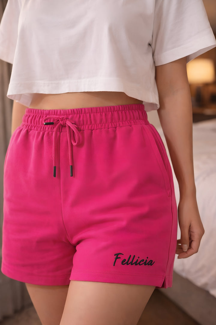 GHAR Shorts – 260 GSM Loop Knit Cotton - FUCHSIA PINK