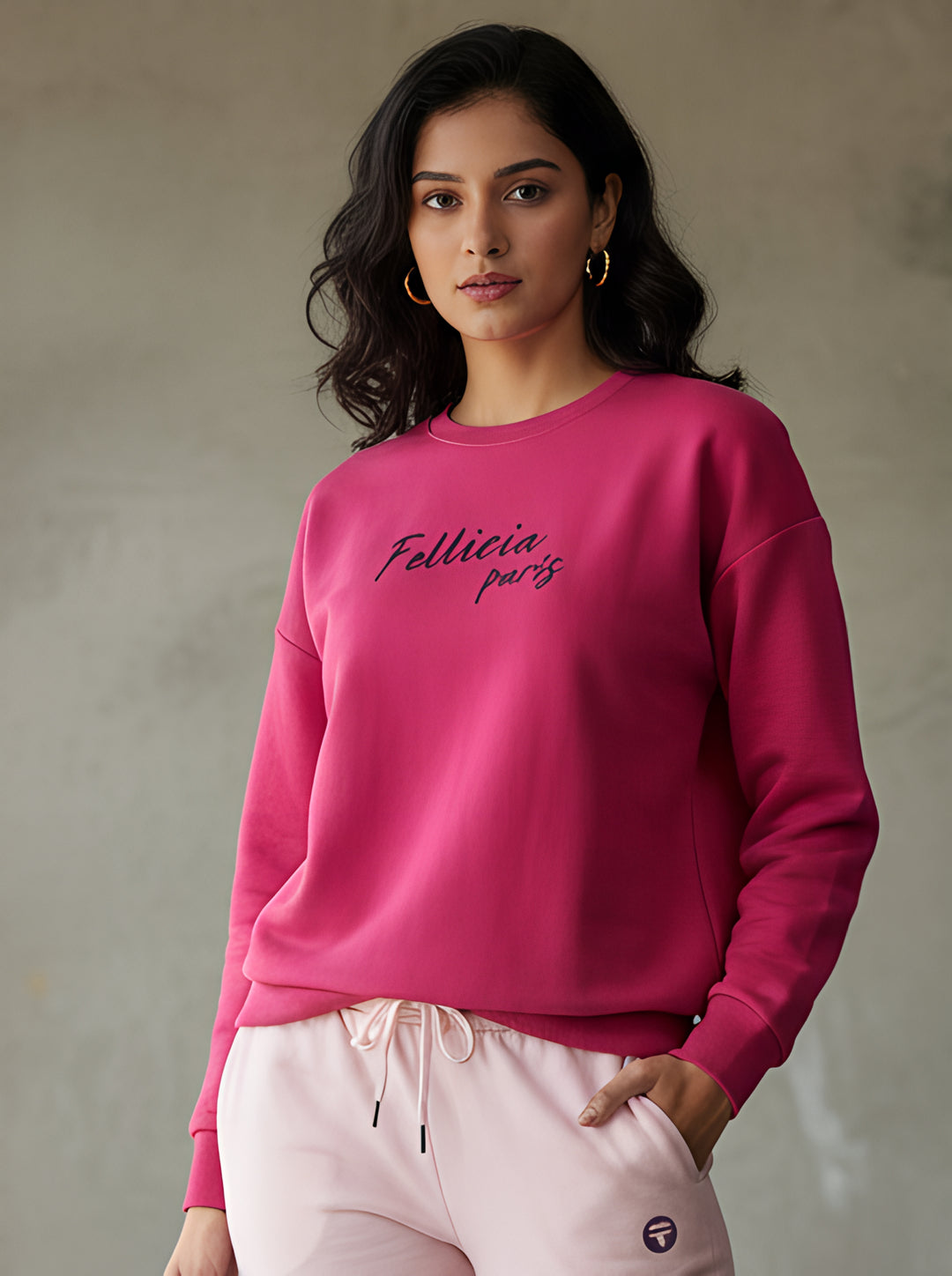 Sweatshirt – 260 GSM Loop Knit Cotton | FUCHSIA PINK