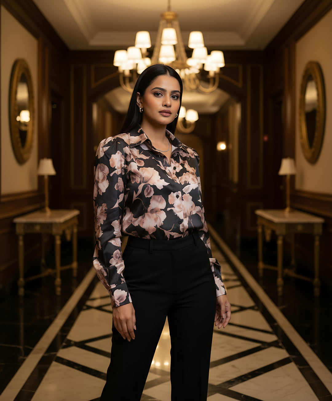 Women Satin Partywear Shirt – Royal Bloom