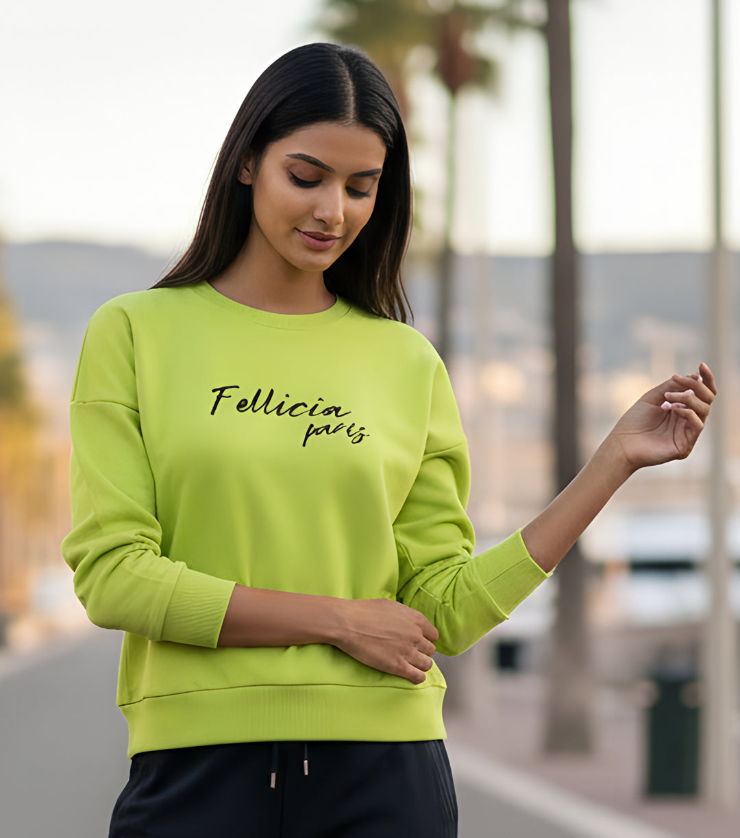 Sweatshirt – 260 GSM Loop Knit Cotton | LIME GREEN