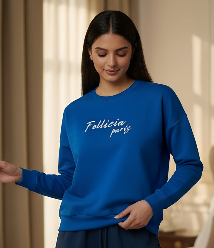 Sweatshirt – 260 GSM Loop Knit Cotton | AZURE BLUE