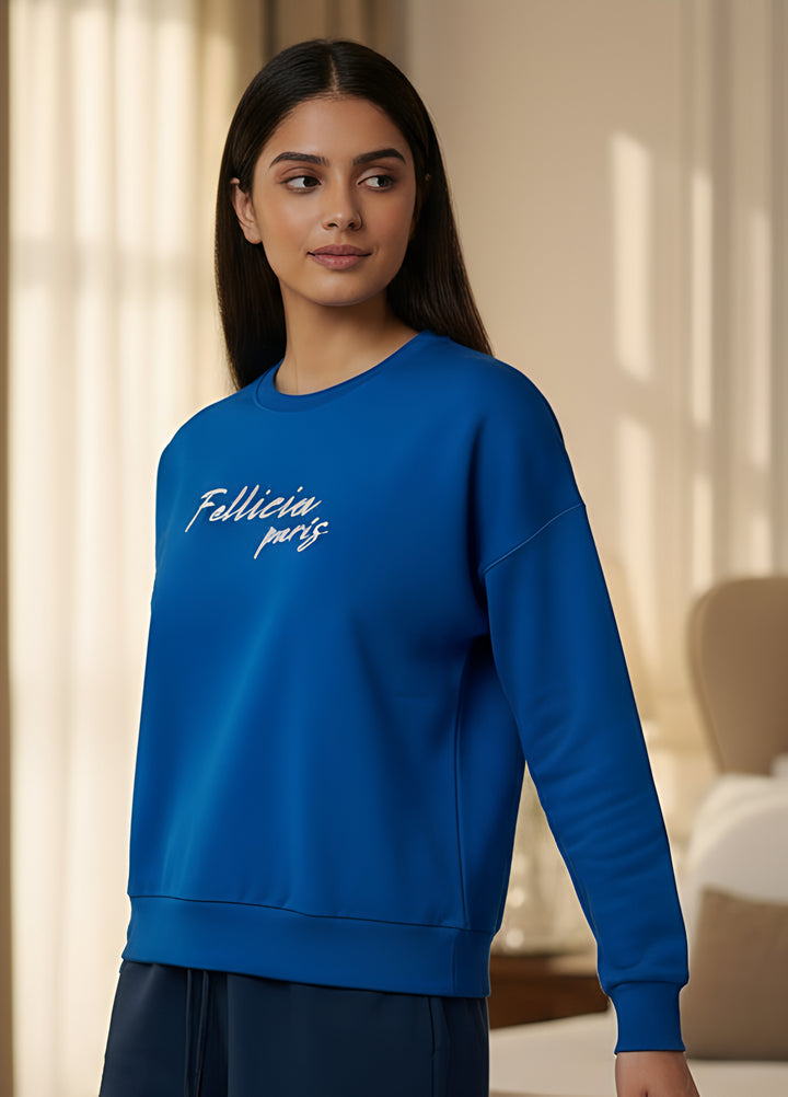 Sweatshirt – 260 GSM Loop Knit Cotton | AZURE BLUE