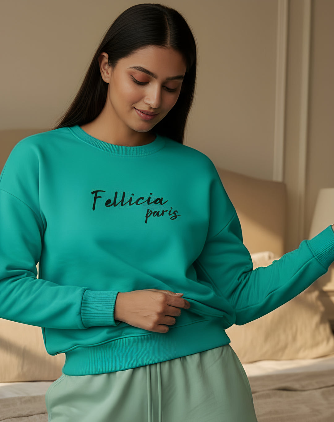 Sweatshirt – 260 GSM Loop Knit Cotton | CORAL GREEN