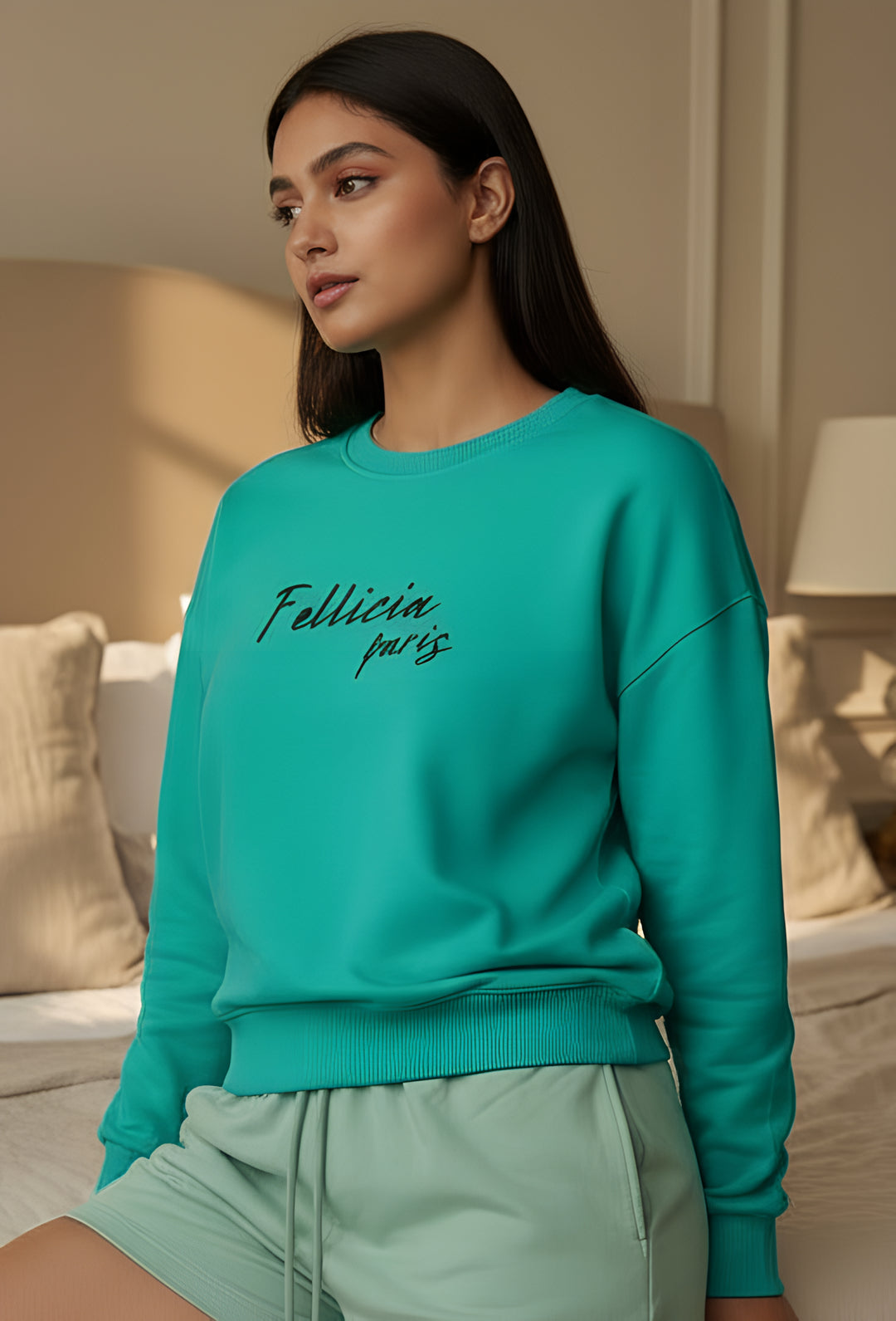 Sweatshirt – 260 GSM Loop Knit Cotton | CORAL GREEN