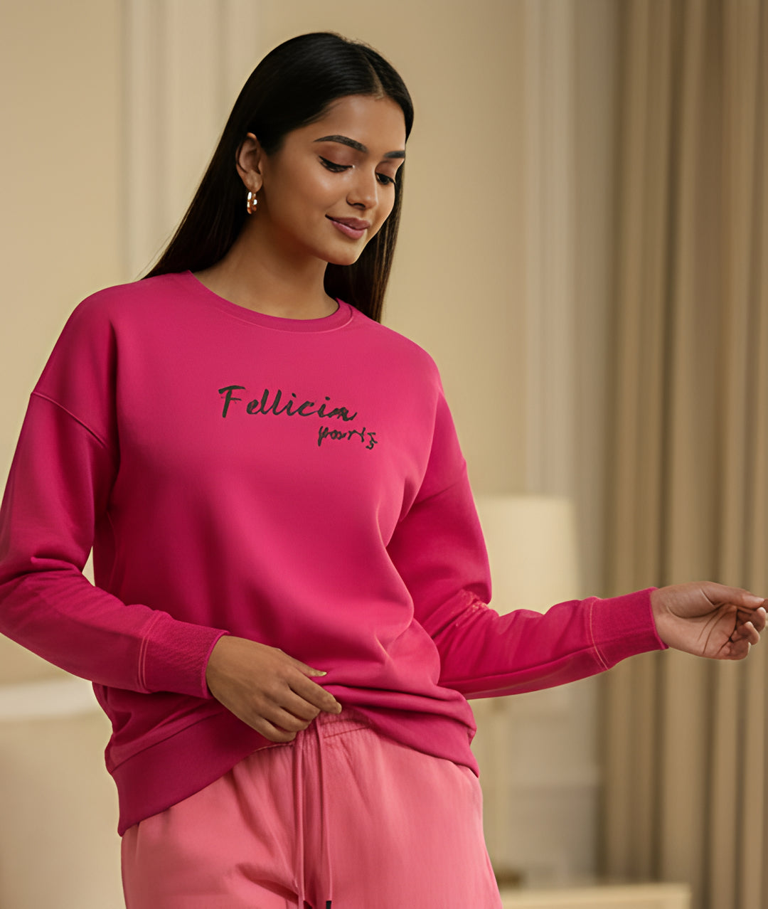 Sweatshirt – 260 GSM Loop Knit Cotton | FUCHSIA PINK