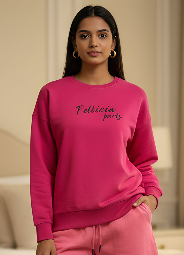 Sweatshirt – 260 GSM Loop Knit Cotton | FUCHSIA PINK