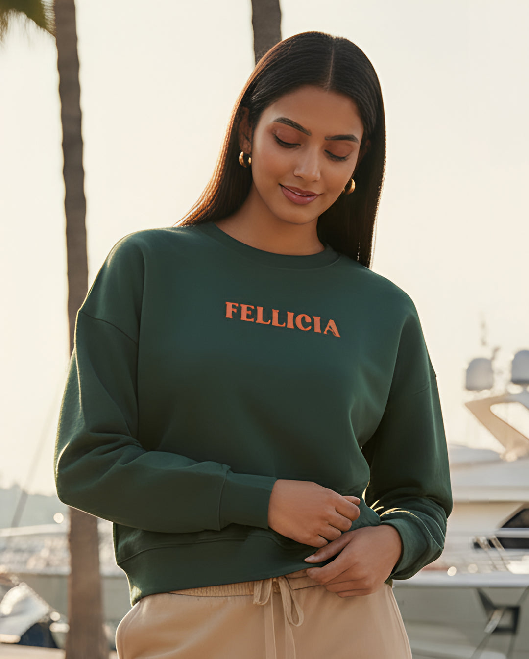 Sweatshirt – 260 GSM Loop Knit Cotton | OLIVE GREEN