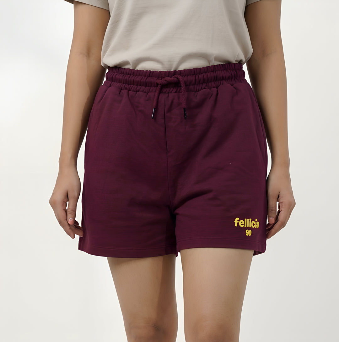 Cotton Loop-Knit Sweat-Shorts (Wine) – Sport Luxe Essential