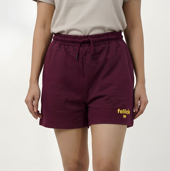 Cotton Loop-Knit Sweat-Shorts (Wine) – Sport Luxe Essential