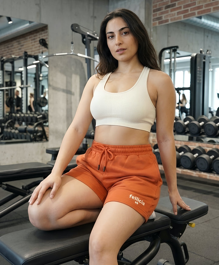 Cotton Loop-Knit Sweat-Shorts (Orange) – Sport Luxe Essential