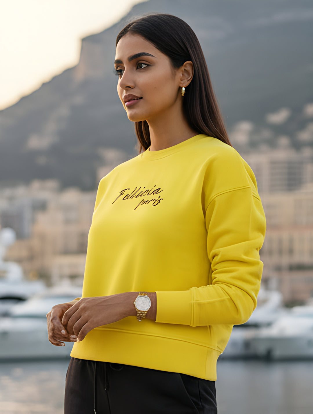 Sweatshirt – 260 GSM Loop Knit Cotton | NEON YELLOW