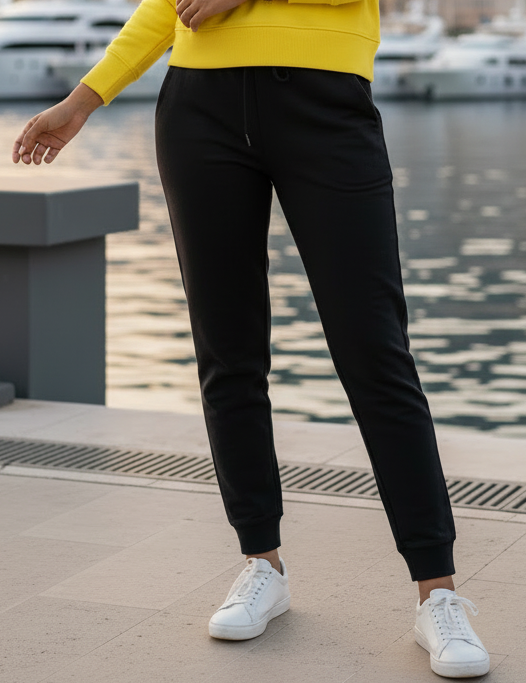 Women’s Sweatshirt & Joggers Co-ord Set (Lemon Yellow–Black)