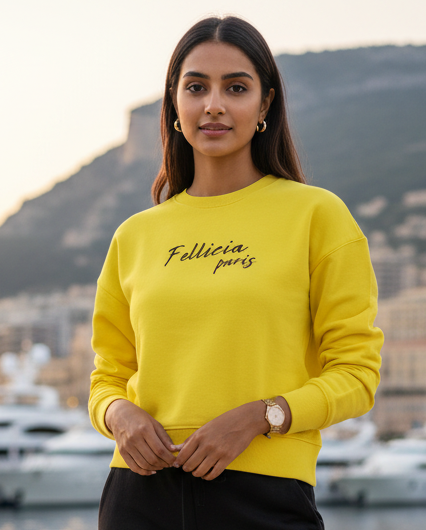 Women’s Sweatshirt & Joggers Co-ord Set (Lemon Yellow–Black)