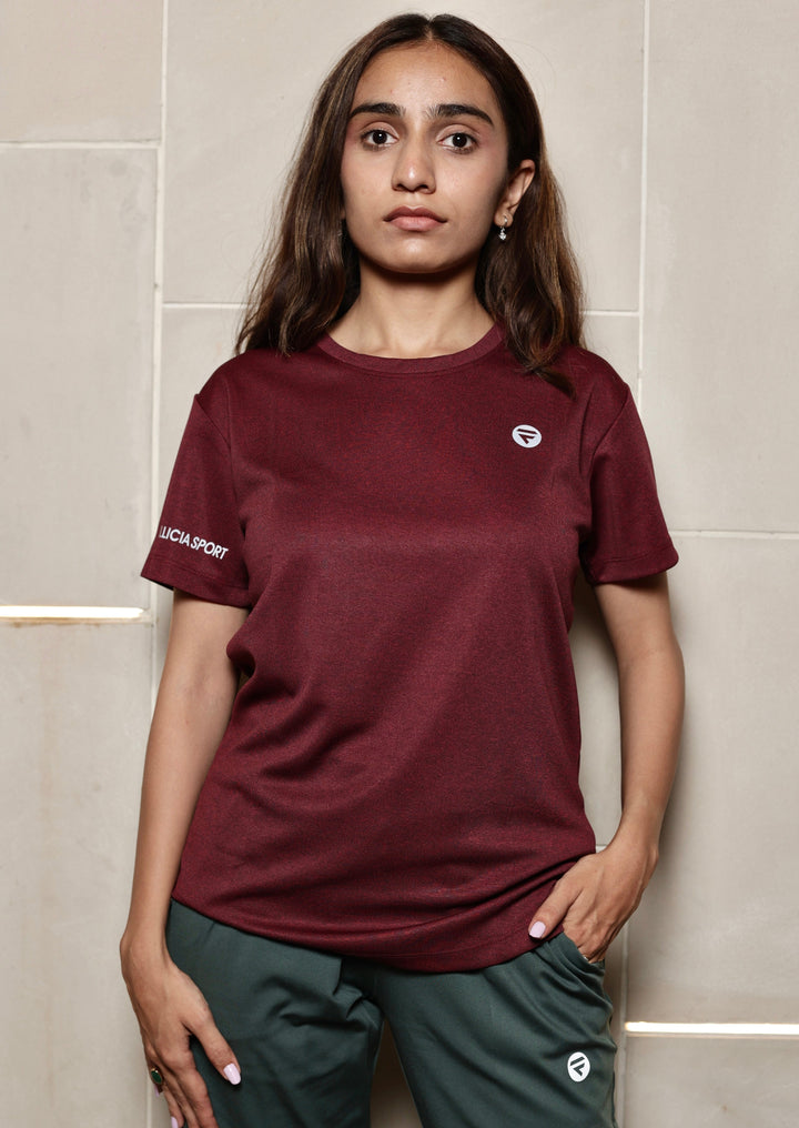 Performance Tshirt for Women (Red Burgundy)