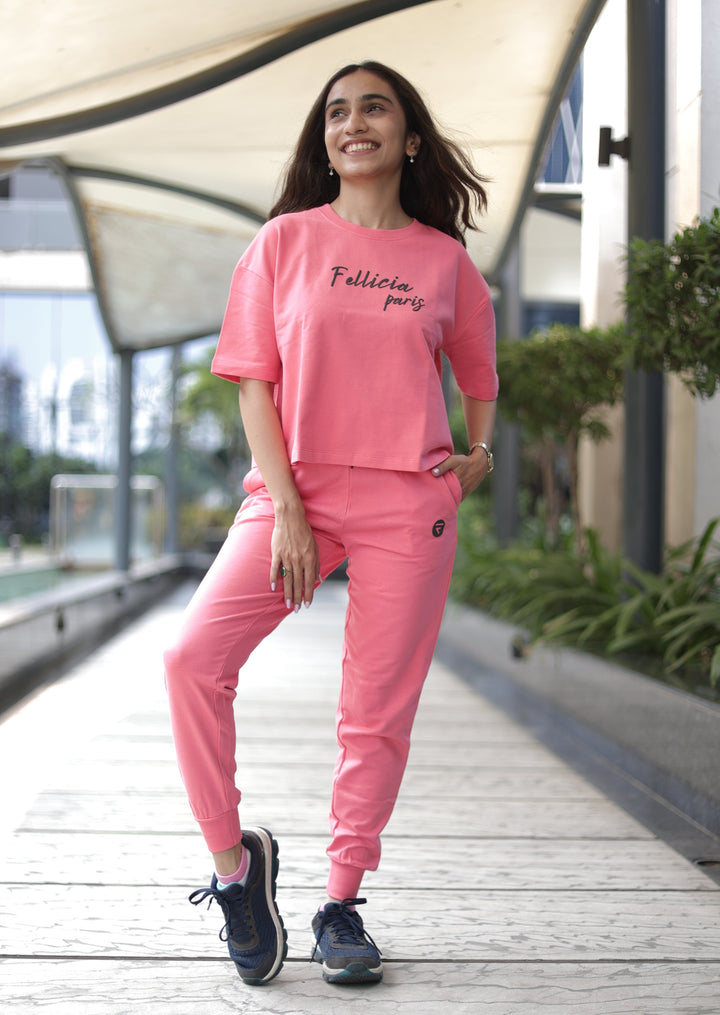 Co-ord Set (Pink) Sweatshirt & Joggers for Women