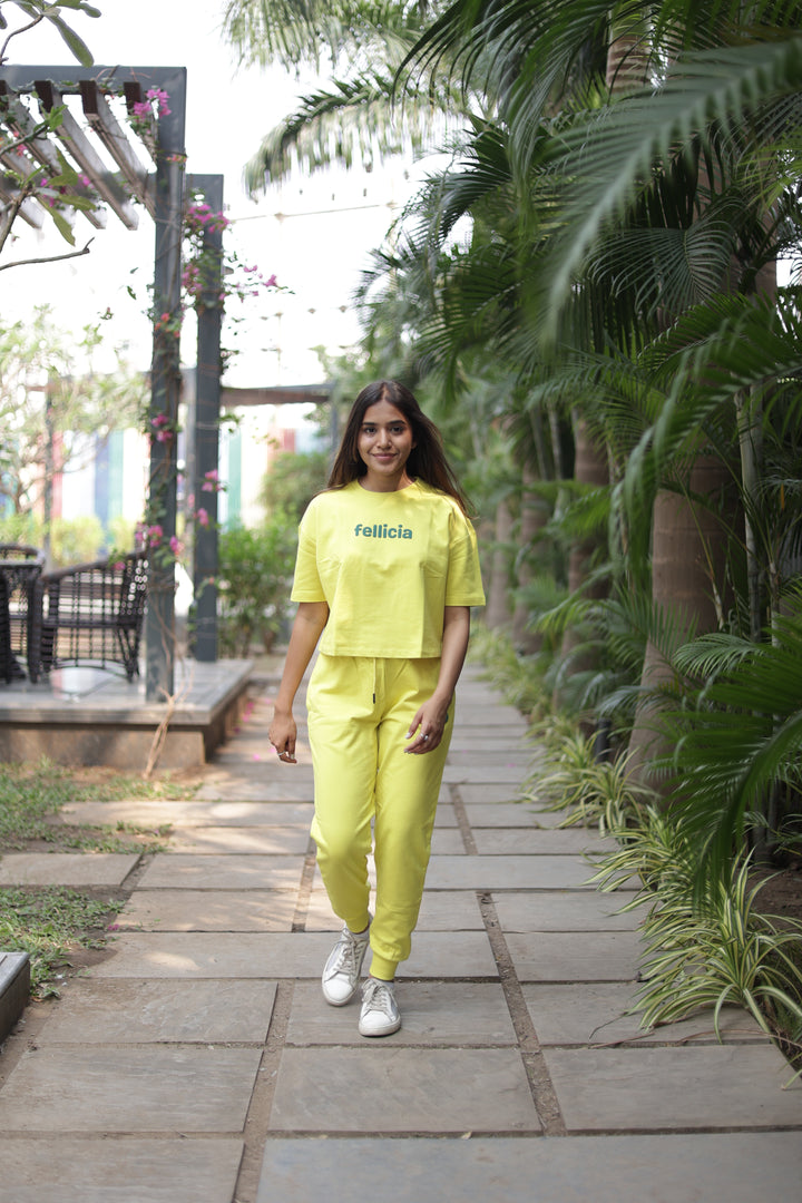 Co-ord Set (Neon Yellow) Sweatshirt & Joggers for Women