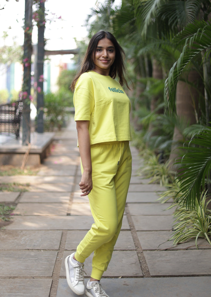 Co-ord Set (Neon Yellow) Sweatshirt & Joggers for Women