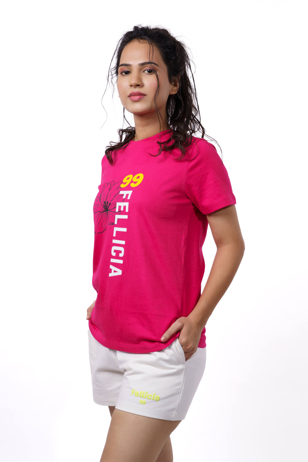 Pink Signature Print T-shirt for Women