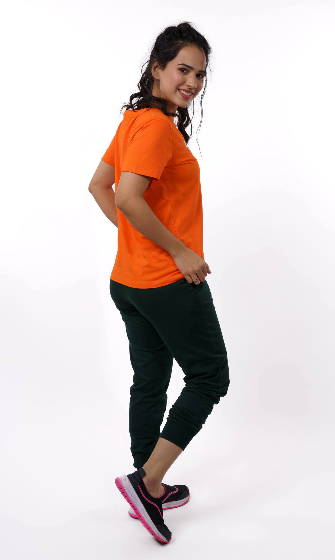 Orange Typography Print T-shirt for Women