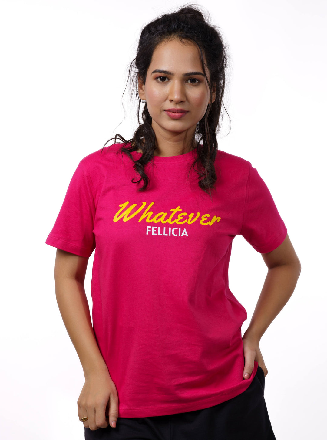 Pink Typography Print T-shirt for Women