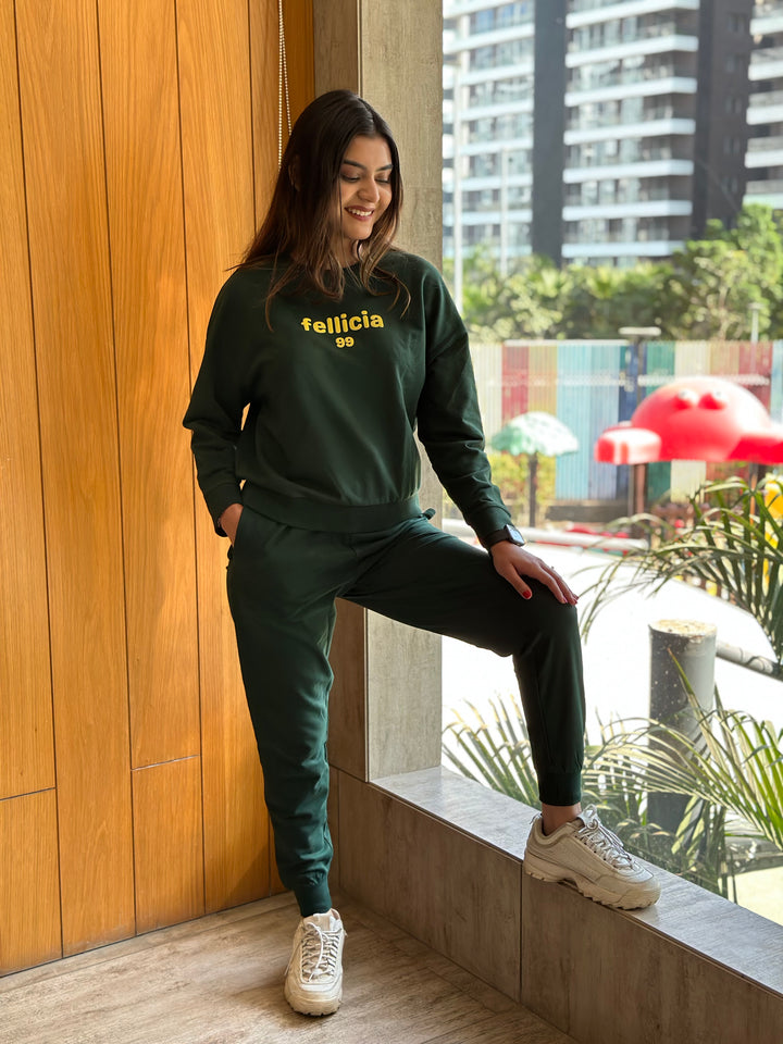 Women's Sweatshirt & Joggers Co-ord Set (Olive Green)